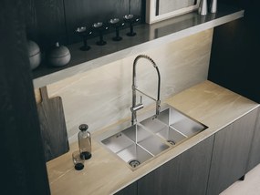 Laveo Marmara, 2-komorový nerezový drez 780x480x200 mm, oceľová, LAV-SAM_020T