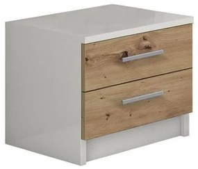 Nočný stolík TOD biela/dub artisan