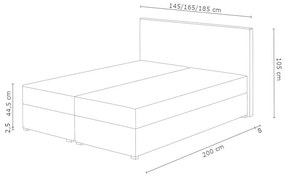 Čalúnená posteľ FADO 2 + rošt + matrac, 160x200, Cosmic 10