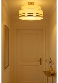 Stropné svietidlo TAMI 1xE27/60W/230V pr. 40 cm béžová/zlatá