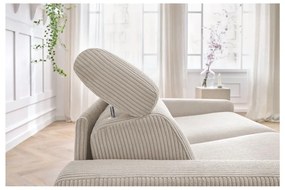 Krémová menčestrová rozkladacia pohovka 215 cm Monaco – Bobochic Paris