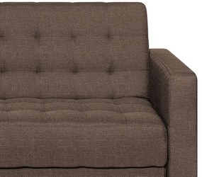 Pohovka trojsedačka ABERLADY (textil) (tmavohnedá). Vlastná spoľahlivá doprava až k Vám domov. 1019384
