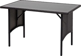 Polyratanový jedálenský stôl HWC-G16, 112x60cm - čierny
