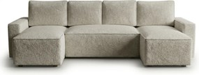AKCIA Rozkladacia sedacia súprava do U SMART BOUCLE 303x143 cm, sivobéžová II. akosť