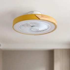 Brilagi - LED stmievateľné svietidlo s ventilátorom LED/38W/230V 50 cm zlatá/dub + diaľkové ovládanie