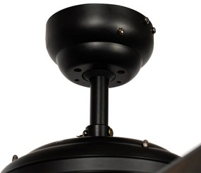 Stropný ventilátor čierny s drevenou potlačou 107,5 cm s ťahovým spínačom - Mistral Johanna