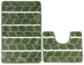 Sada kúpeľňových koberčekov FANO biela / zelená