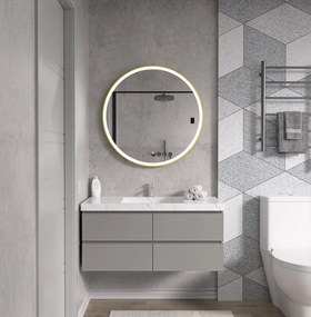 Erga Olivia, okrúhle LED zrkadlo 90cm, zlatý kovový rám, 2070 lm, 6500K, predné osvetlenie, ERG-V01-202-9090-GD