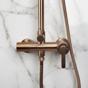 Rea Ontario, sprchový set nástenný s dažďovou sprchou, medená matná, REA-P9496