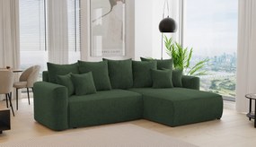 Rohová sedačka Baria (P) (tmavozelená). Akcia -20%. Vlastná spoľahlivá doprava až k Vám domov. 1133090