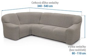 Super strečové poťahy HARMONIA svetlošedá rohová sedačka (š. 340 - 540 cm)