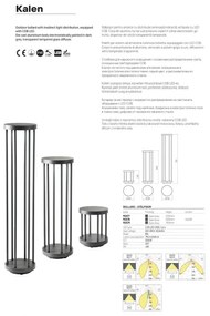 Redo 90578 - LED vonkajšie svietidlo KALEN LED/8W/230V 3000K 50 cm IP65 antracit