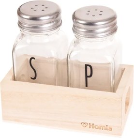 Soľnička s koreničkou VOSCARI na drevenom stojane 844114