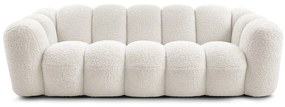 Biela pohovka z textílie buklé 232 cm Hippolyte – Bobochic Paris