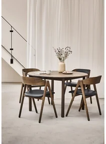 Hnedý okrúhly rozkladací jedálenský stôl z dubového dreva ø 120 cm Noor – Hammel Furniture