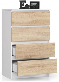 Komoda K60 4SZ CLP biela / sonoma