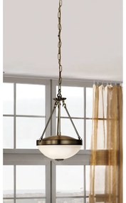 Závesné svietidlo v bielej a zlatej farbe so skleneným tienidlom ø 31 cm SAVOY – EGLO