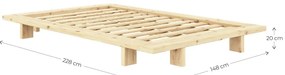 Jednolôžková posteľ z borovicového dreva s roštom v prírodnej farbe 120x200 cm Japan – Karup Design
