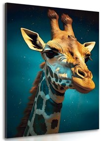 Obraz modro-zlatá žirafa - 40x60