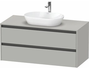 DURAVIT Ketho 2 závesná skrinka pod umývadlo na dosku, 2 zásuvky, 1200 x 550 x 568 mm, betón šedá matná, K24897007070000