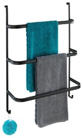 Čierny samodržiaci vešiak na uteráky Wenko Towel Holder Black, 21 × 54 cm