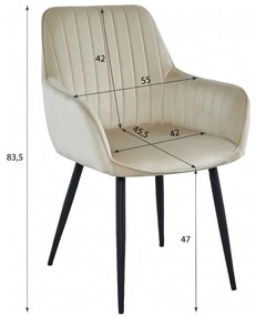 Jedálenský set 1+4, biely stôl v dekore dub sonoma MADO 120x80cm a sivá zamatová stolička SOLDEN