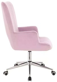 LuxuryForm DESIGN Kreslo AMADEO VELUR na striebornej podstave s kolieskami - levanduľa