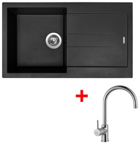 Set Sinks AMANDA 860 Nanoblack + VITALIA chróm