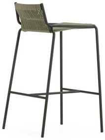 Zelená kovová barová stolička (výška sedadla 65 cm) Emily – Marckeric