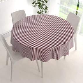 Biante Bavlnený okrúhly obrus Sandra SA-363 Tmavo červeno-biele pásiky Ø 100 cm