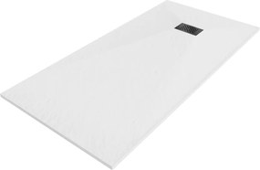 Mexen Hugo, obdĺžniková sprchová vanička SMC 170 x 90 cm, biela, čierna krytka, 42109017-B