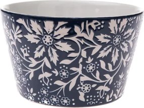 Miska 570 ml, tmavo modrá, kvetinová%