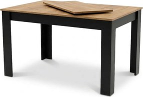 Rozkladací jedálenský stôl MADO 120/160x80 cm, čierna/dub craft