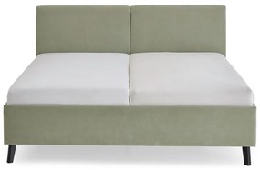 Svetlozelená čalúnená dvojlôžková posteľ s roštom 160x200 cm Piano – Meise Möbel