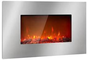 Klarstein Lausanne Luxe, elektrický krb, 2000 W, 2 úrovne ohrevu, 90 cm, nehrdzavejúca oceľ