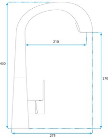 Rea Ross, stojanková drezová batéria h-430, zlatá matná, REA-B5312