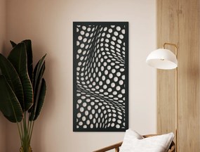 drevko Drevený abstraktný obraz Sieťovina Rozmer obrazu: 44,5 x 22 cm, Farba dekorácie: Čierna
