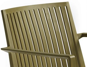 Plastové kreslo s podrúčkami HELSINKY (rôzne farby) olivová