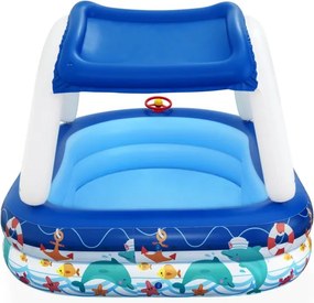 LEAN Nafukovací bazén so strieškou Morské zvieratká 213x155x132 cm