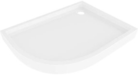 Mexen Flow+, štvrťkruhová asymetrická sprchová vanička, pravá, 100 x 90 cm, biela lesklá, 46Q109010RH