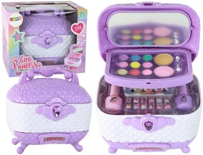 Lean Toys Kozmetická súprava vo fialovom kufríku – laky a očné tiene