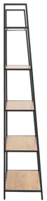 Regál v dekore duba v čierno-prírodnej farbe 77x175 cm Seaford – Actona