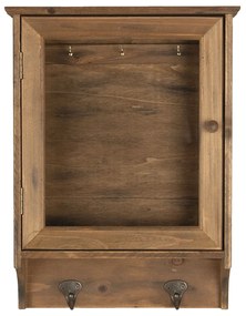 Drevená skrinka na kľúče s vešiakom - 30 * 8 * 40 cm