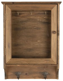 Drevená skrinka na kľúče s vešiakom - 30 * 8 * 40 cm