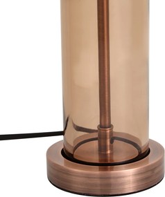 Hotel Chic Stolná lampa tmavý bronz s hnedým sklom - Amara