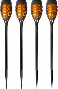 SADA 4 solárnych LED bateriek s efektom plameňa a ohňa IP44 do záhrady