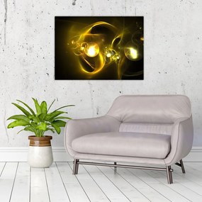 Abstraktný obraz žltých gulí (70x50 cm)