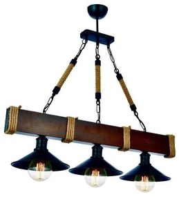 Luster na reťazi KUTUK 3xE27/60W/230V hnedá