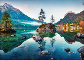 Sklenený obraz - Jazero Hintersee, Bavorské Alpy, Rakúsko (70x50 cm)