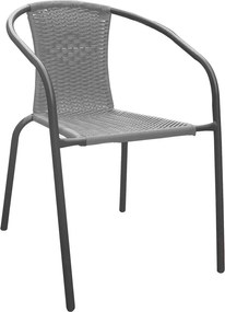 CH Záhradná ratanová stolička - tmavosivá